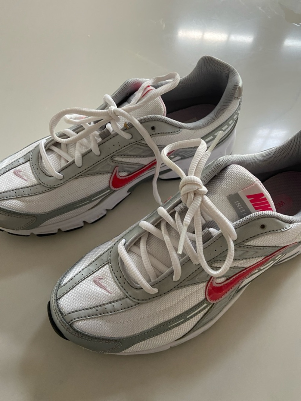 Nike White, Gray & Pink Athletic Sneakers - Picture 2 of 16